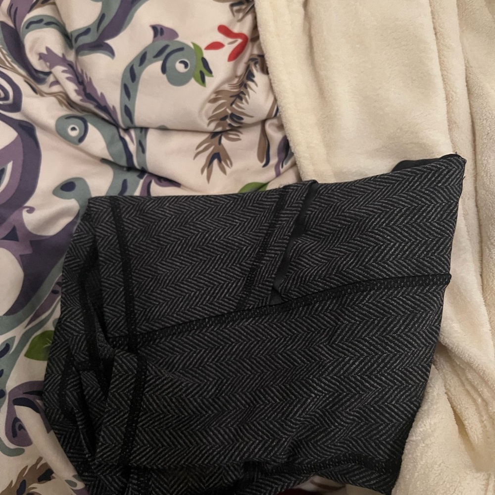 Black and Gray Herringbone Skirt